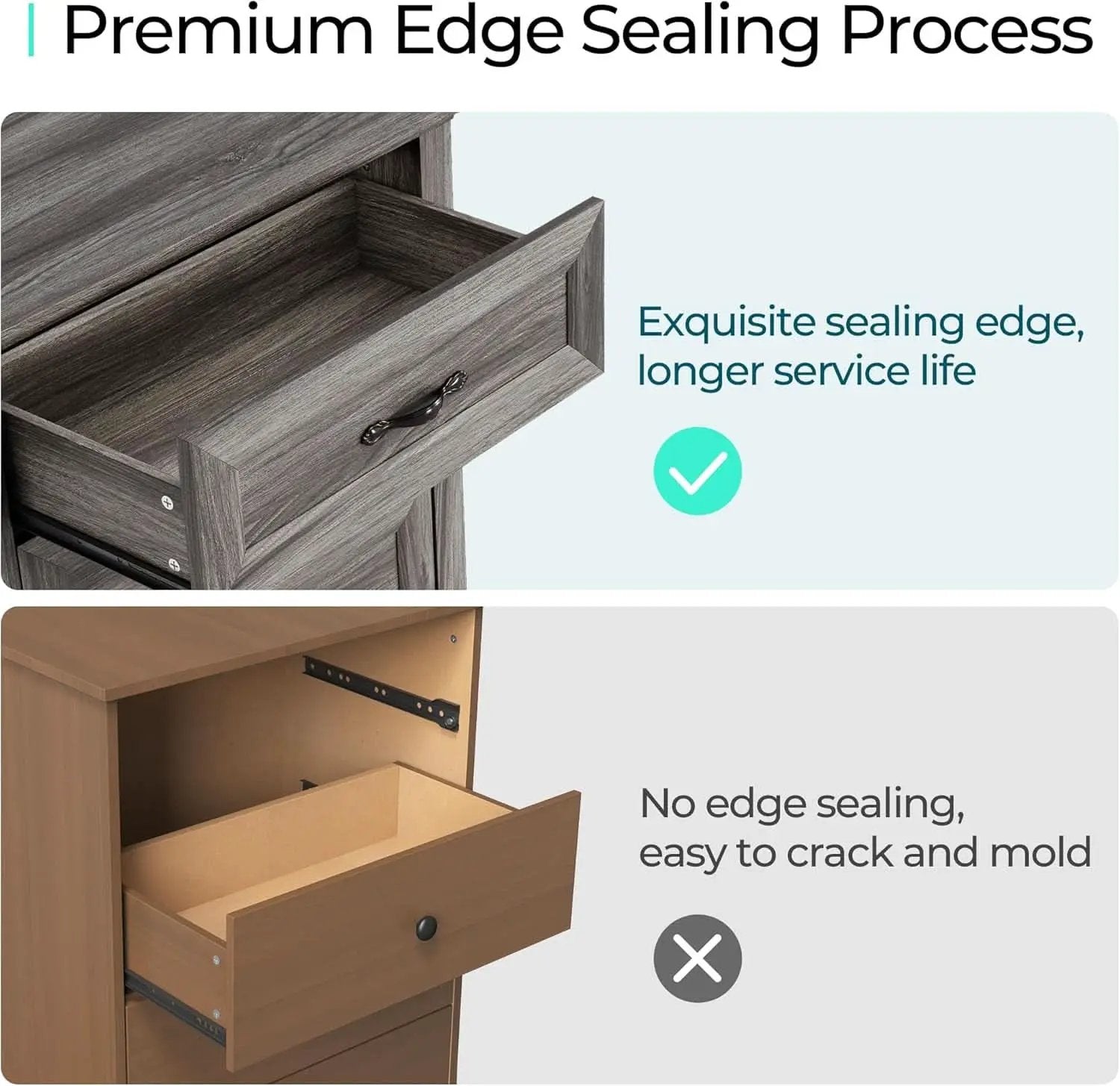 Grey 9-Drawer SolidWood Dresser For Bedroom Storage from PriceLows™
