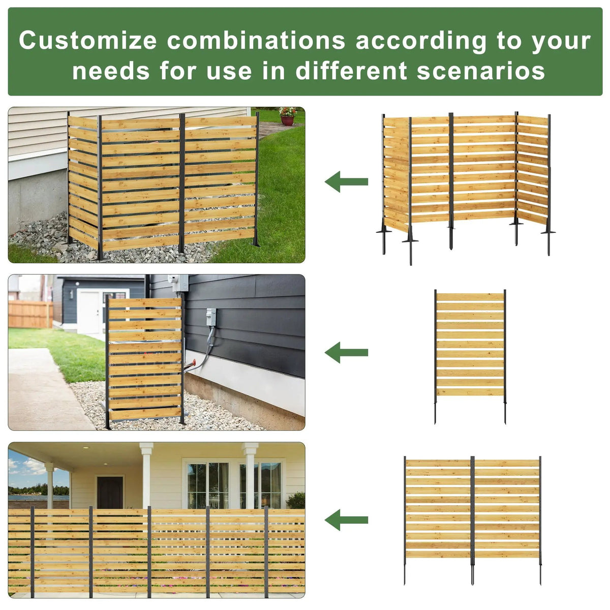 Outdoor Privacy Screen | Cedar Wood | Aluminum Frame | Pool And Equipment Enclosure