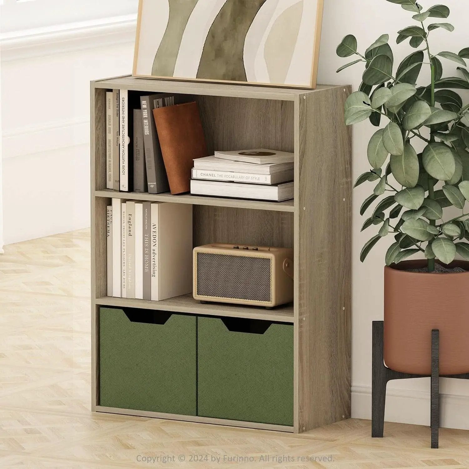 Pasir 3 Tier Open Shelf Bookcase Sonoma Oak Particle Board from PriceLows™