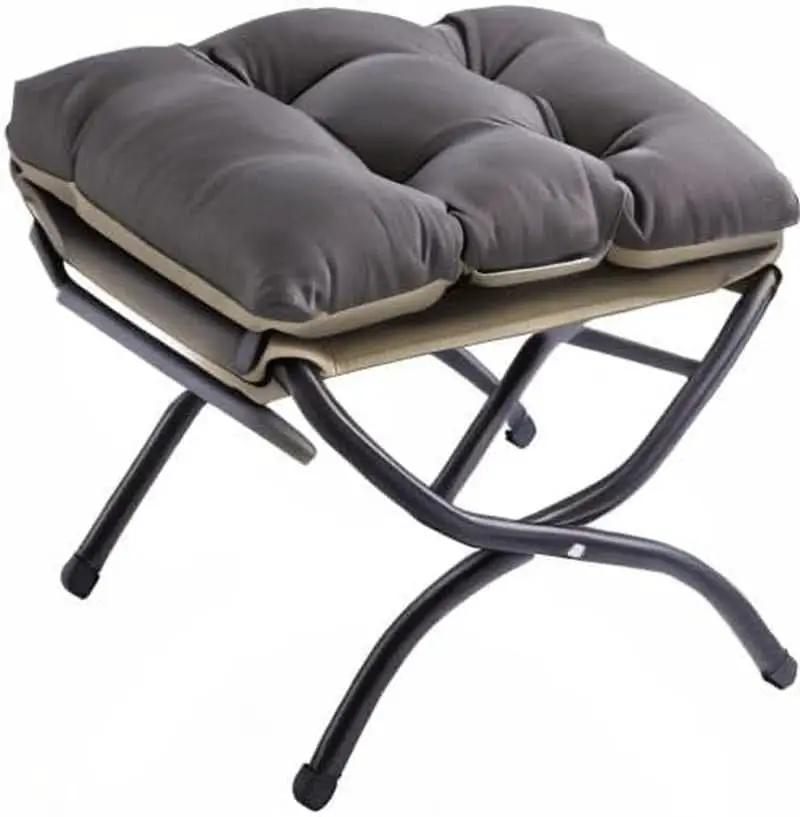 15 Inch Foldable Foot Stool Ottoman Charcoal Gray Washable from PriceLows™