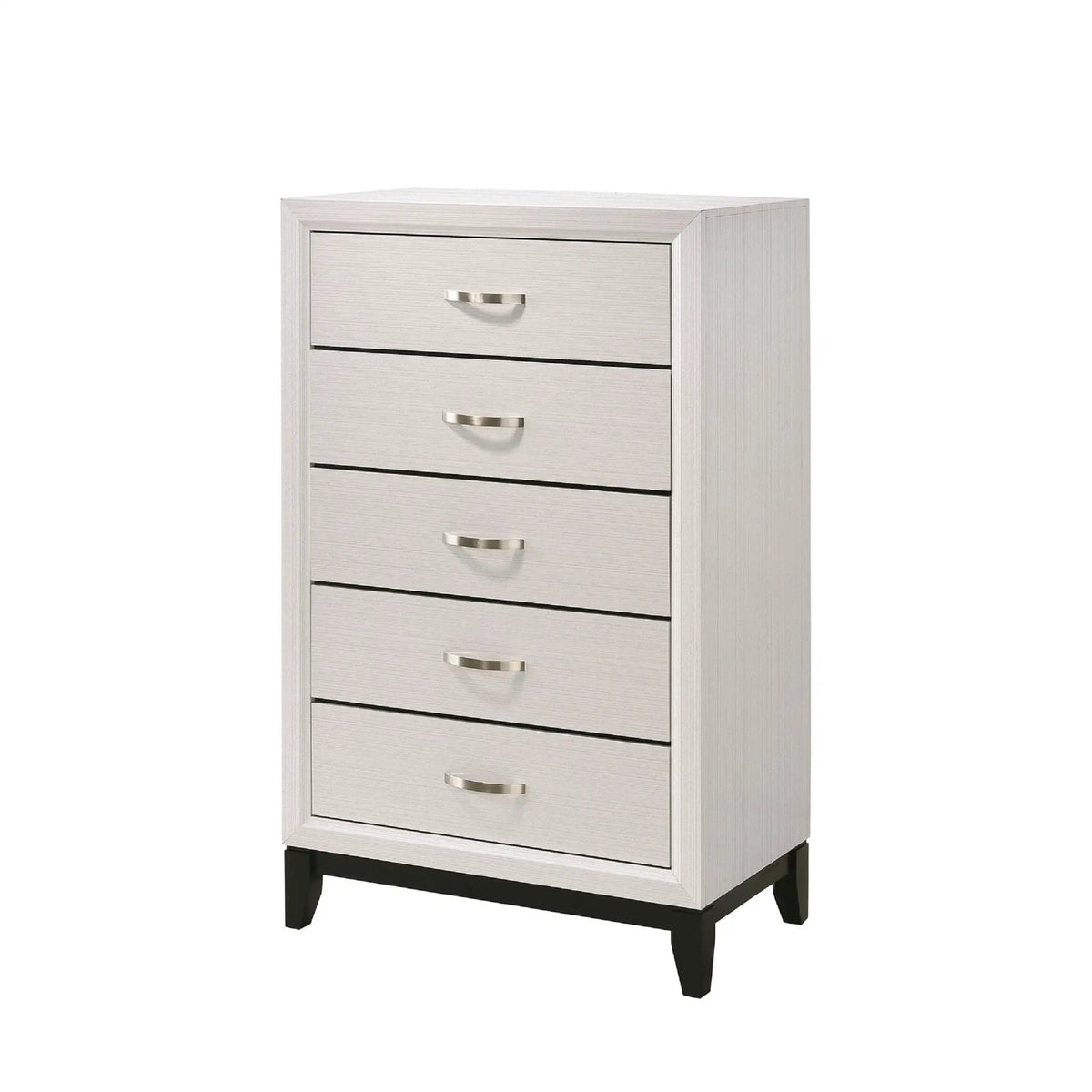 Contemporary 5 Drawer Tall Chest | Neutral Finish | Five Storage Drawers | Bedroom Furniture