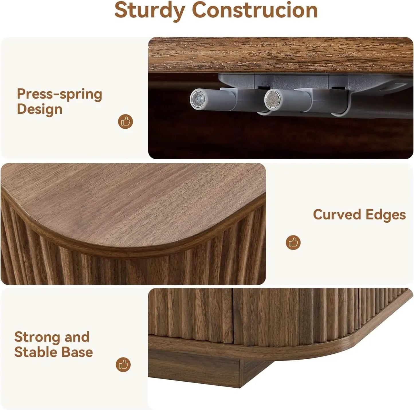 64 Inch Walnut Contemporary Buffet Sideboard Cabinet from PriceLows™