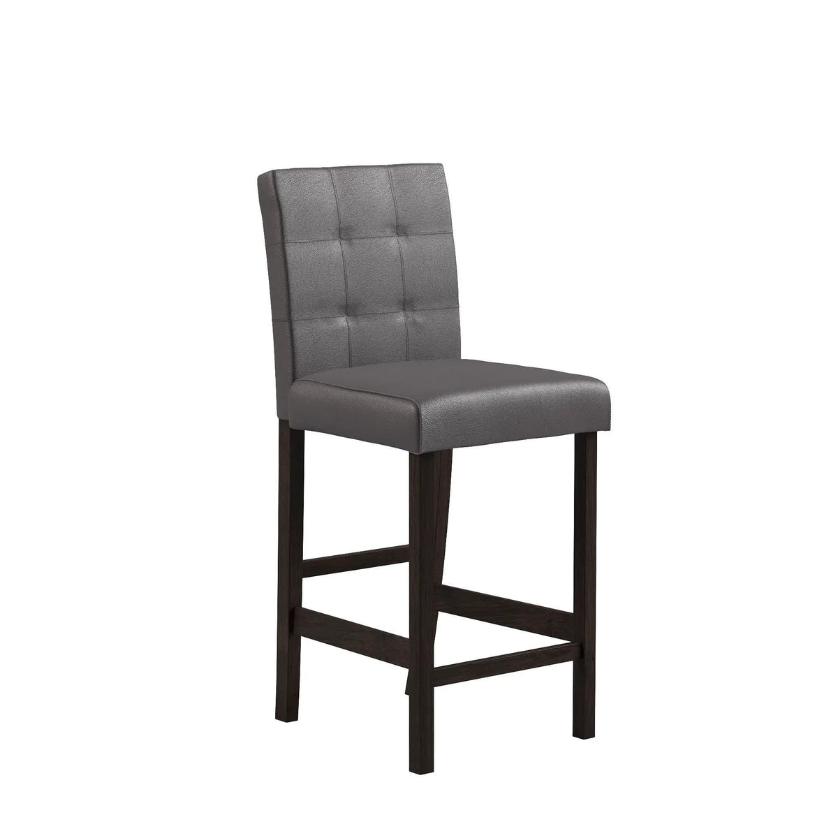 Leon Bar Table And 4 Bar Stools 5 Piece Dining Room Set | 42 x 42 x 36 in | Solid Wood & Polyester | Espresso / White