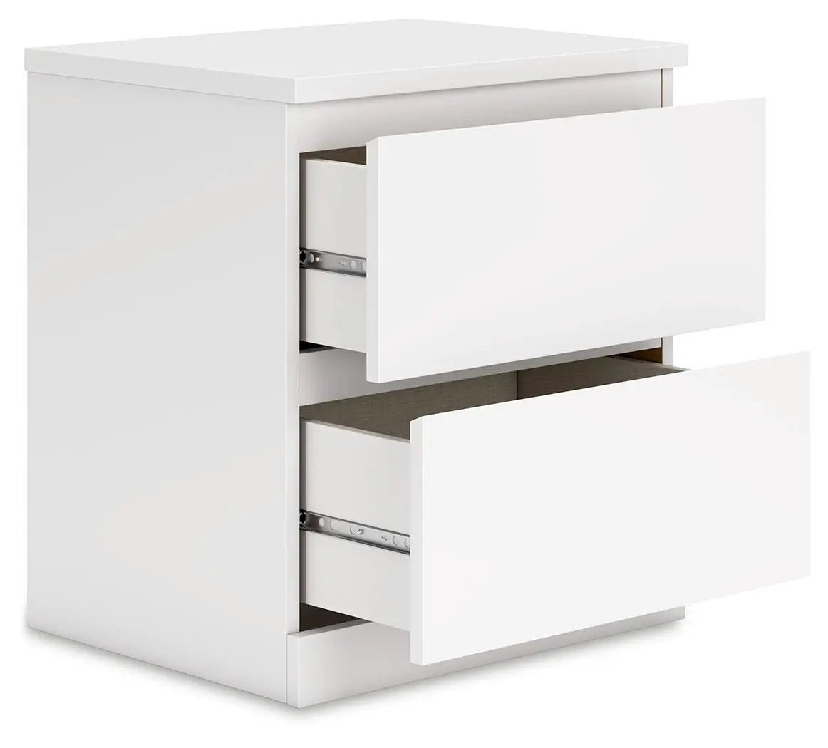 Onita Two Drawer Nightstand | Minimal Design | Hardware-Less Look | Relaxed Finish