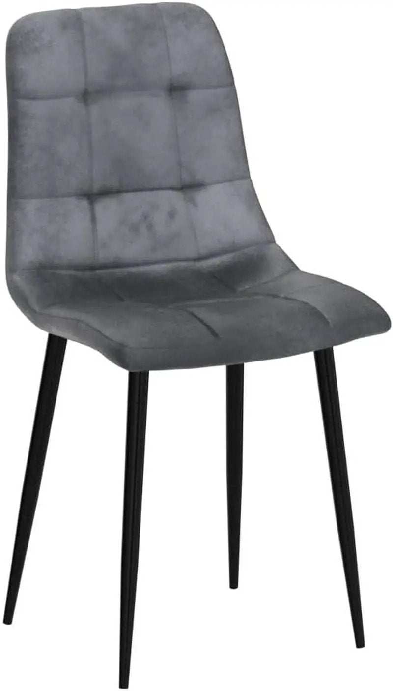 Grey Velvet Dining Chairs Set Of 4 With Metal Legs from PriceLows™