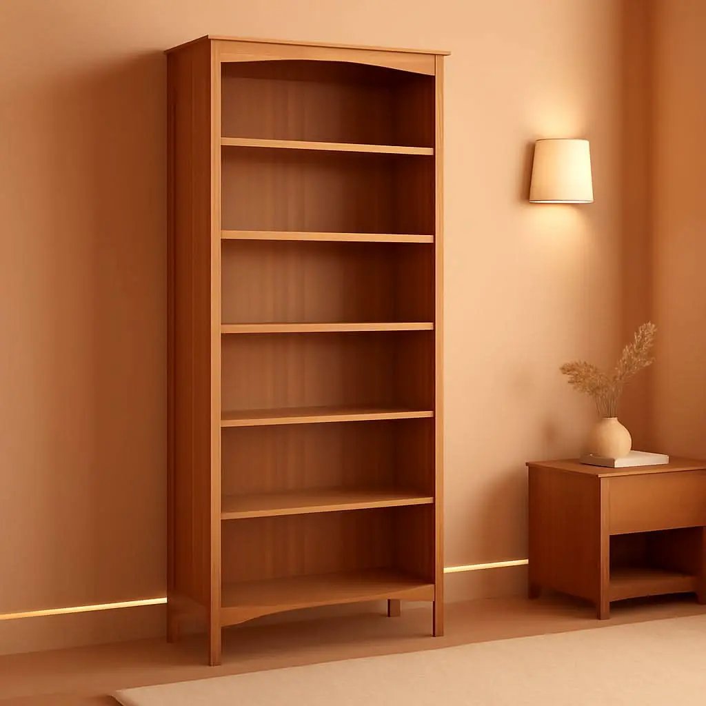 Shaker Style 6 Shelf Bookcase Solid Wood 72 Inch Tall from PriceLows™