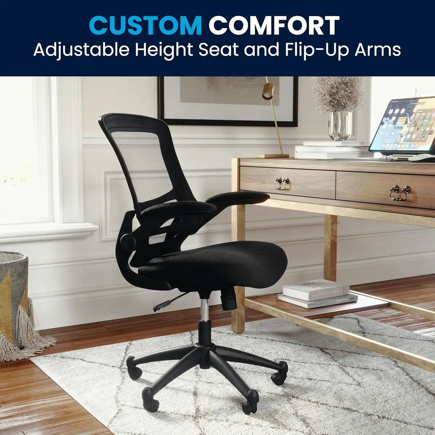 Mid Back Ergonomic Office Chair With Adjustable Height from PriceLows™