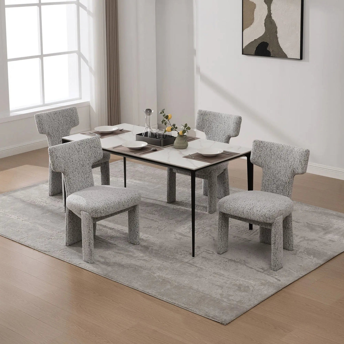 Armless Accent Chairs | Curved Back | Futuristic Design | Foam Padded Fabric