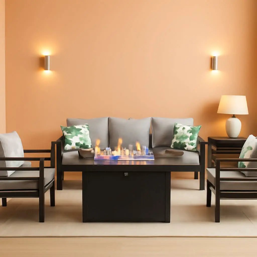 Aluminum Outdoor Patio Sectional Set With Fire Pit Table from PriceLows™