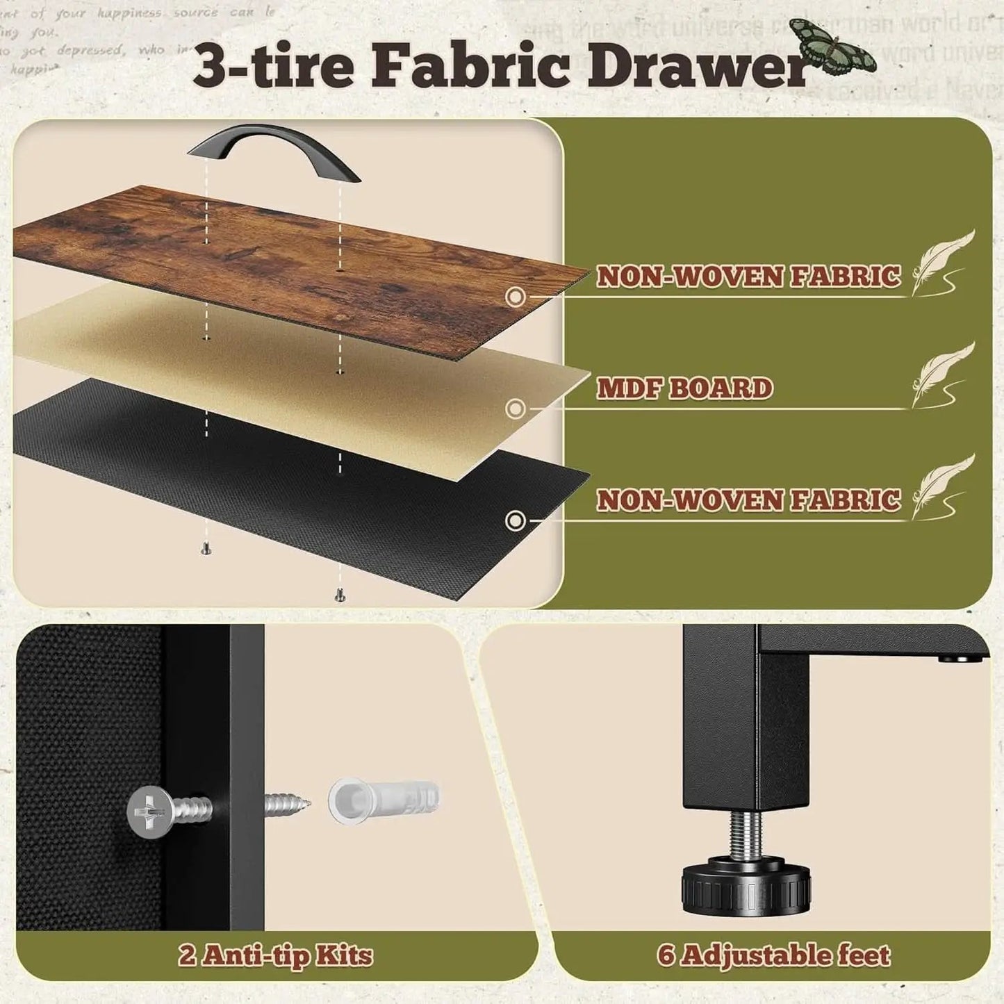 55 Inch Rustic Brown 9-Drawer Entertainment Dresser from PriceLows™