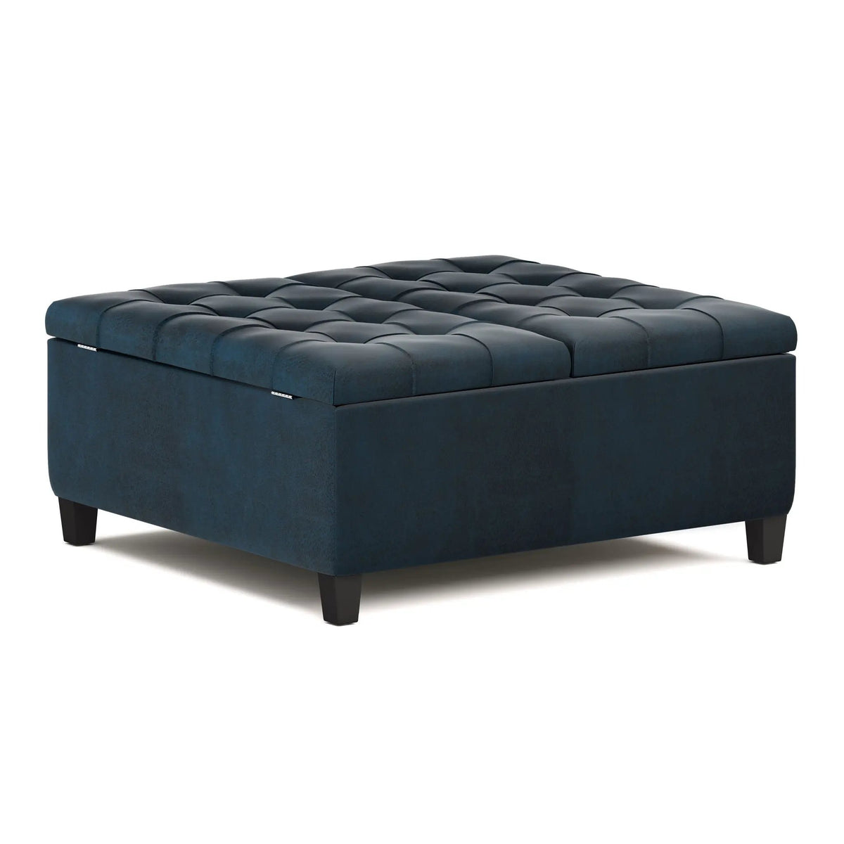Harrison Large Coffee Table Storage Ottoman | Split Lift-Up Top | Square Design | 36 Inch Width