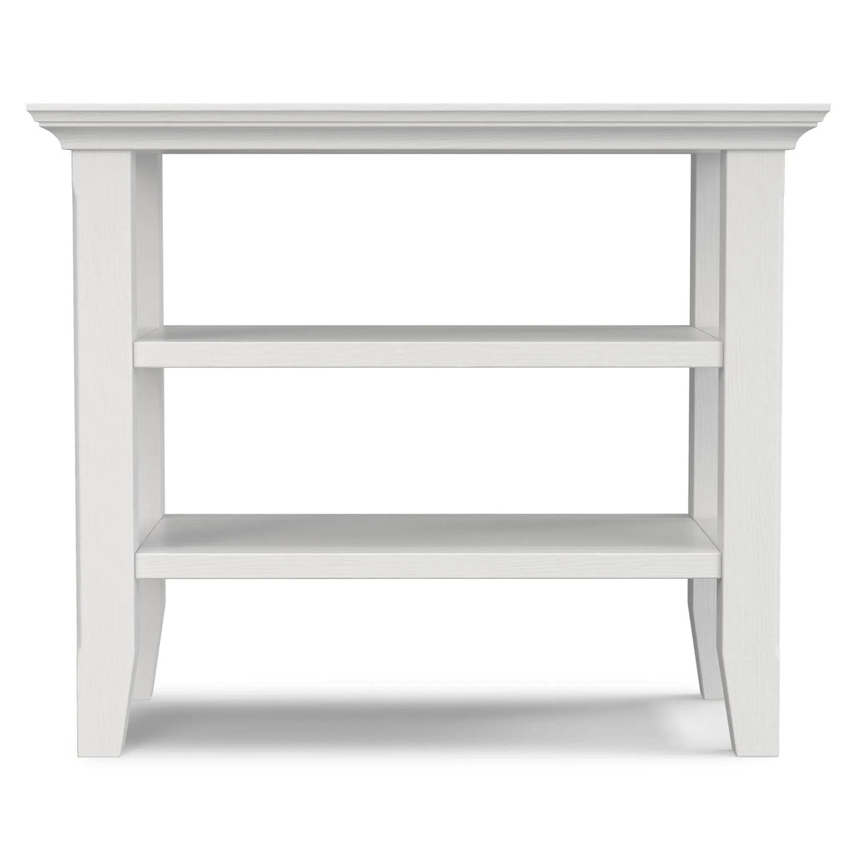 Acadian Narrow Side Table | Handcrafted Solid Wood | 2 Open Storage Shelves | 24 Inch Height