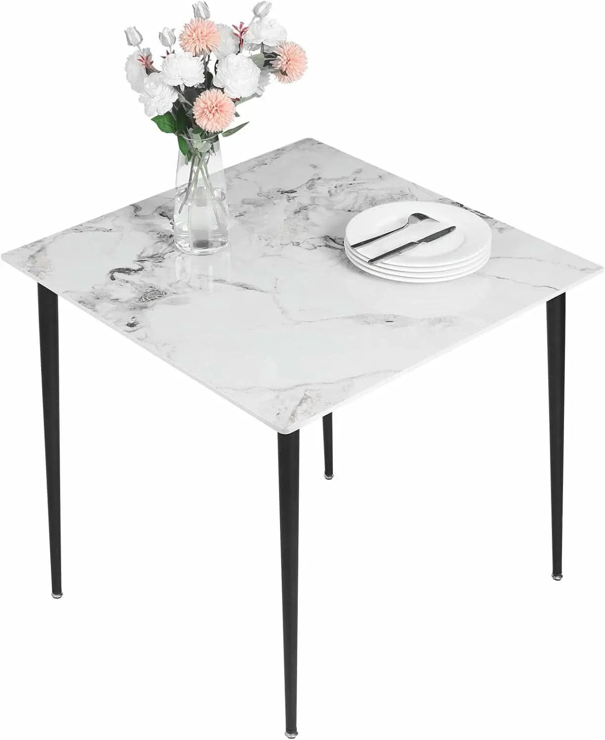 Square Sintered Stone Dining Table 31.5 Inch Modern Kitchen from PriceLows™