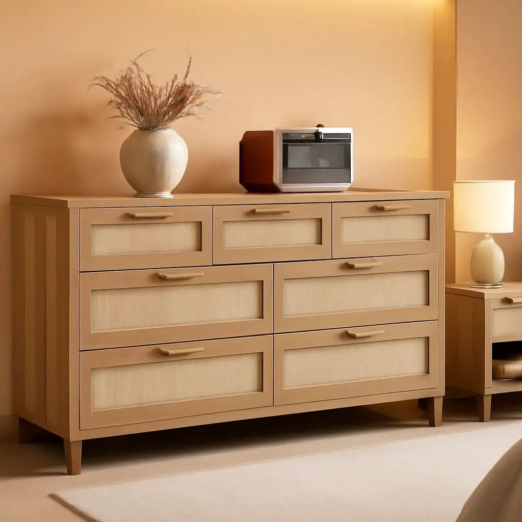 FiftySevenInch Boho Dresser Reclaimed CaramelOak Finish from PriceLows™