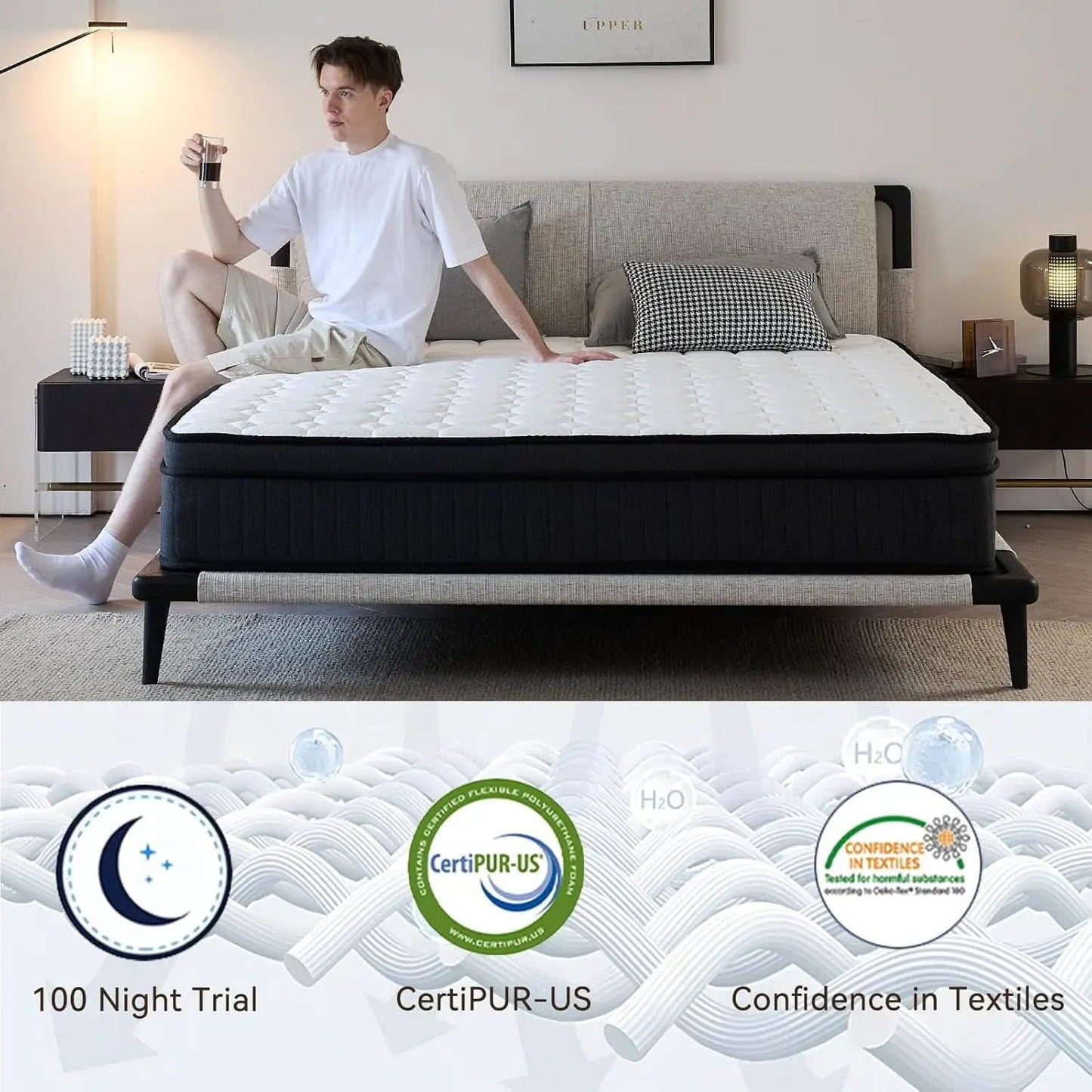 CertiPUR-US Certified 10 Inch Queen Hybrid Memory Foam Mattress from PriceLows™