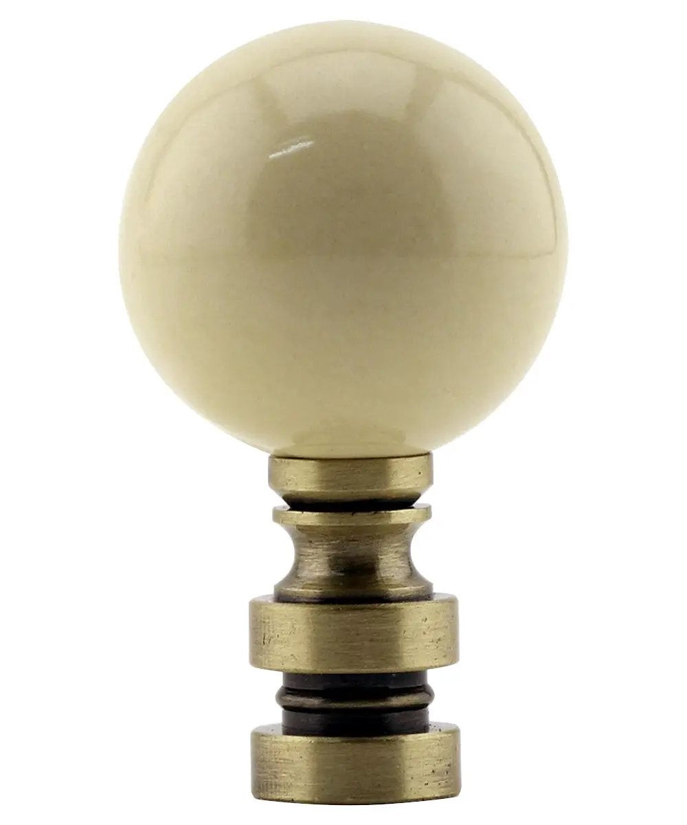 Ceramic Lamp Finial | Ivory | Antique Base | 2 Inch