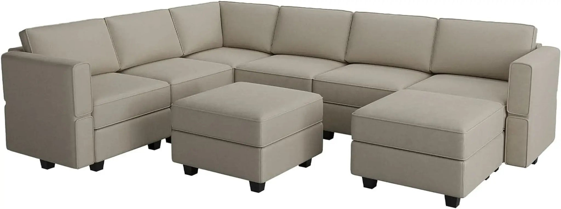 Modular U Shaped Sectional Sofa Grey Velvet With Storage from PriceLows™