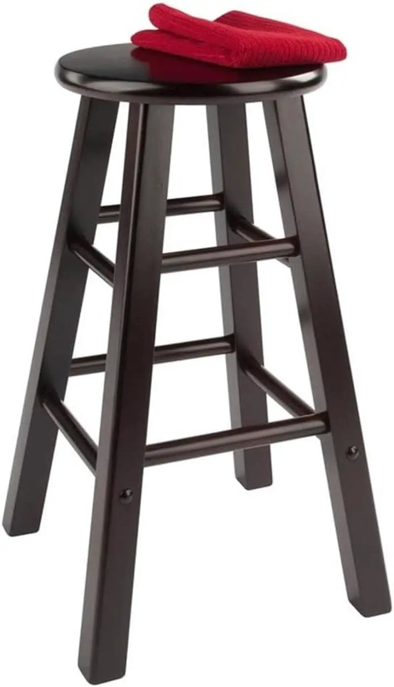 Espresso Counter Stool Set 2 Piece Solid Wood 24 Inch from PriceLows™