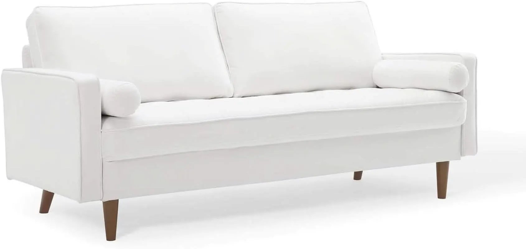 Valour Performance Velvet Sofa White Mid Century Modern from PriceLows™