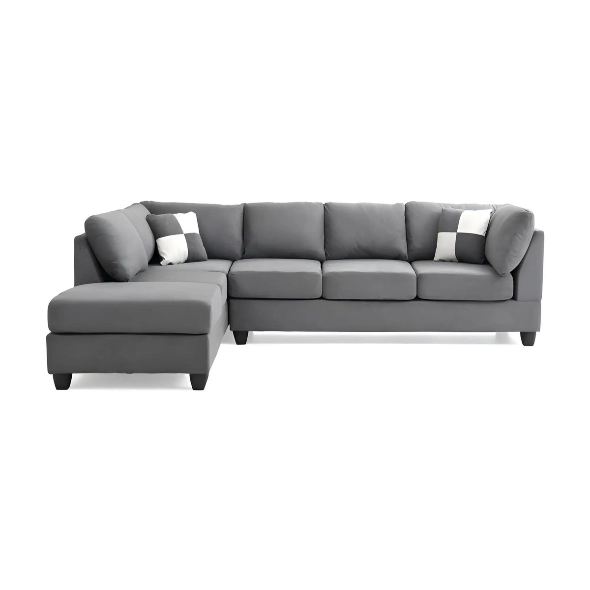Malone Comfort Sectional | Pocketed Coil And Foam Seating | Removable Backs | 111 Inch Length