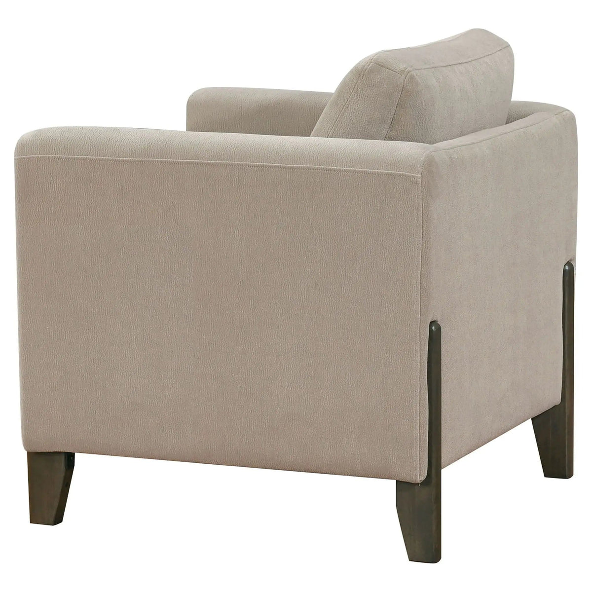 Islington Fabric Upholstered Panel Arm Accent Chair | 34.25 x 32.75 x 35 in | Engineered Wood & Polyester | Taupe