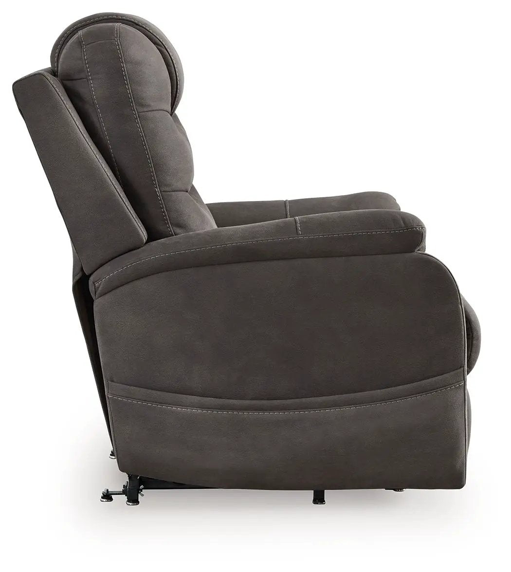 Snowfield Power Lift Recliner | Gunmetal | 25 Inch Arm Height | 21 Inch Seat Depth
