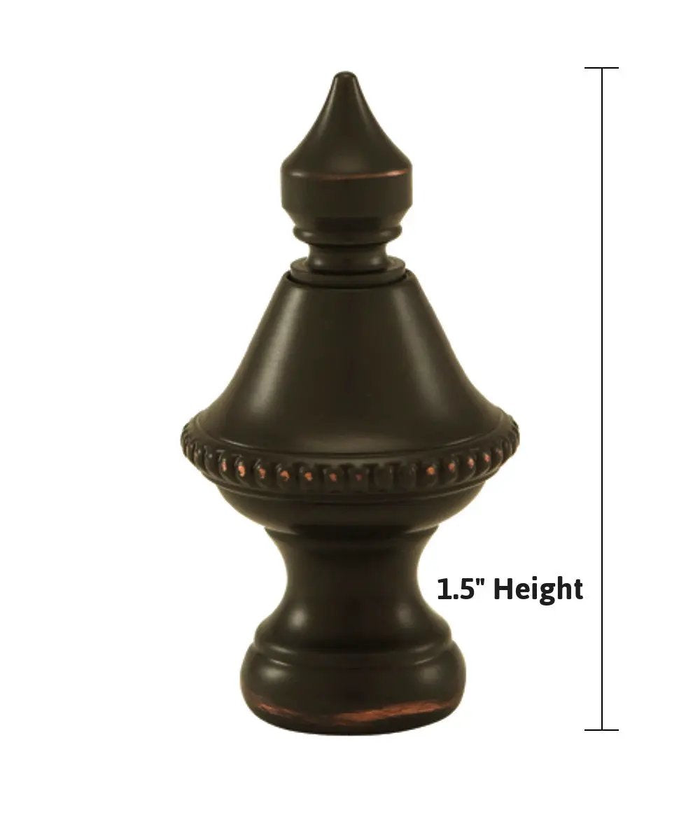 Lamp Finial | Beaded Knob | Oiled Bronze | 1.5 Inch Height