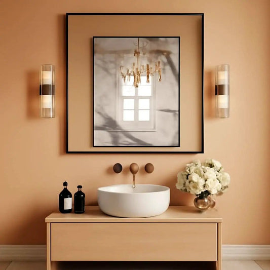 36 Inch Black Rectangle Bathroom Mirror With Tempered Glass from PriceLows™
