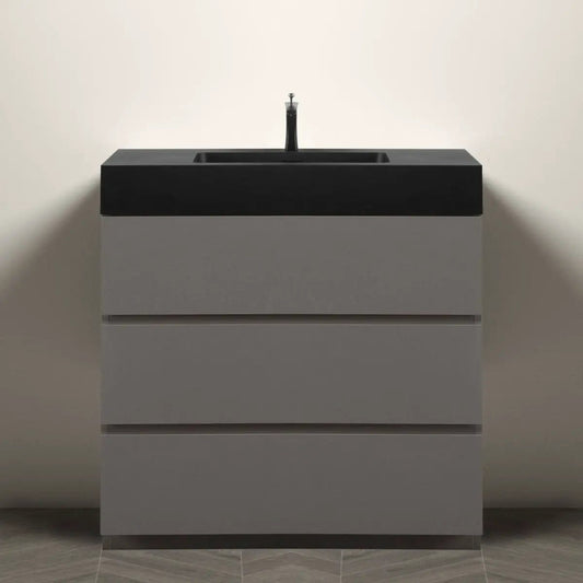 36 Inch Premium Modern Freestanding One Piece Bathroom Vanity Set Without Drain And | 36 Inch | Bathroom Use | Bathroom