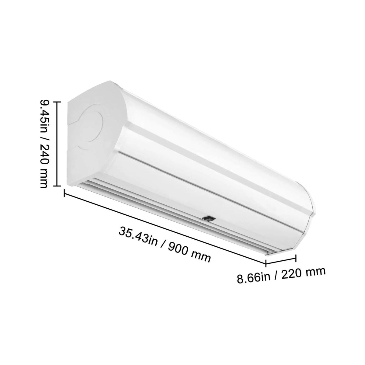 Commercial Wall-Mounted Air Curtain | 36 Inch 900CFM | 2-Speed Control | 110V Indoor Door Use