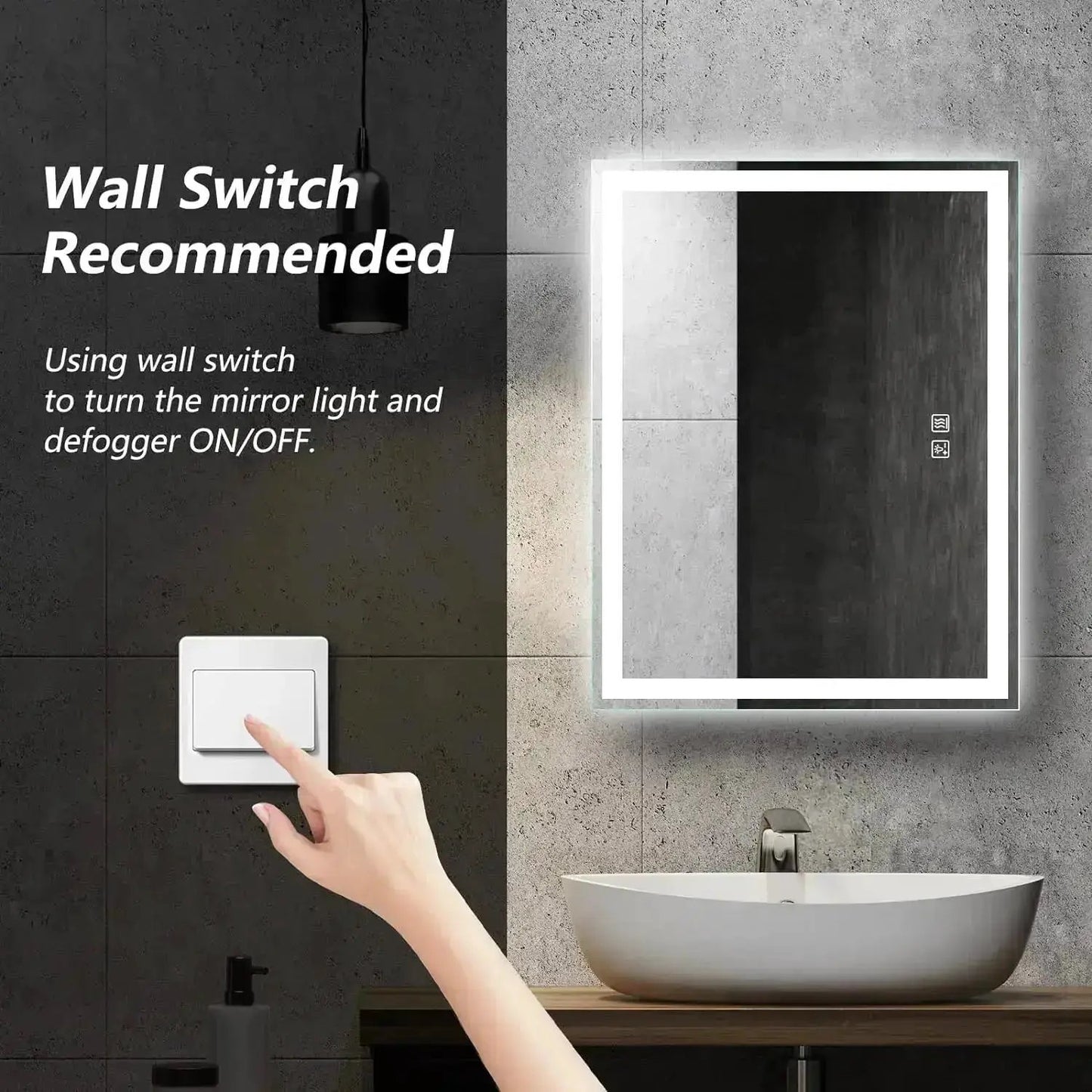 Compact Center Glow LED Bathroom Mirror from PriceLows™