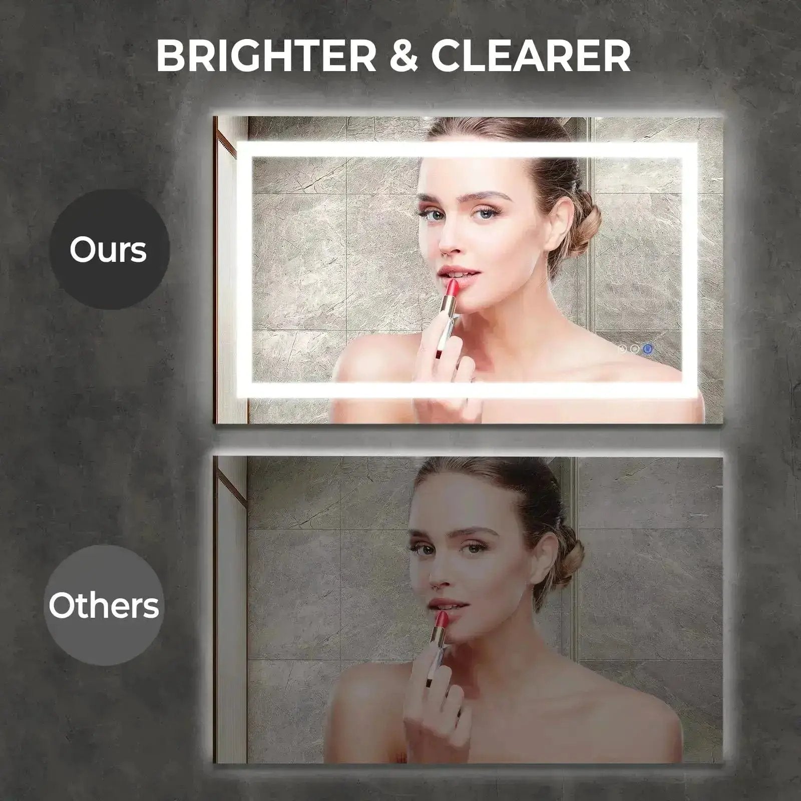 HAUSVITA 36x24" Center Glow LED Bathroom Vanity Mirror from PriceLows™