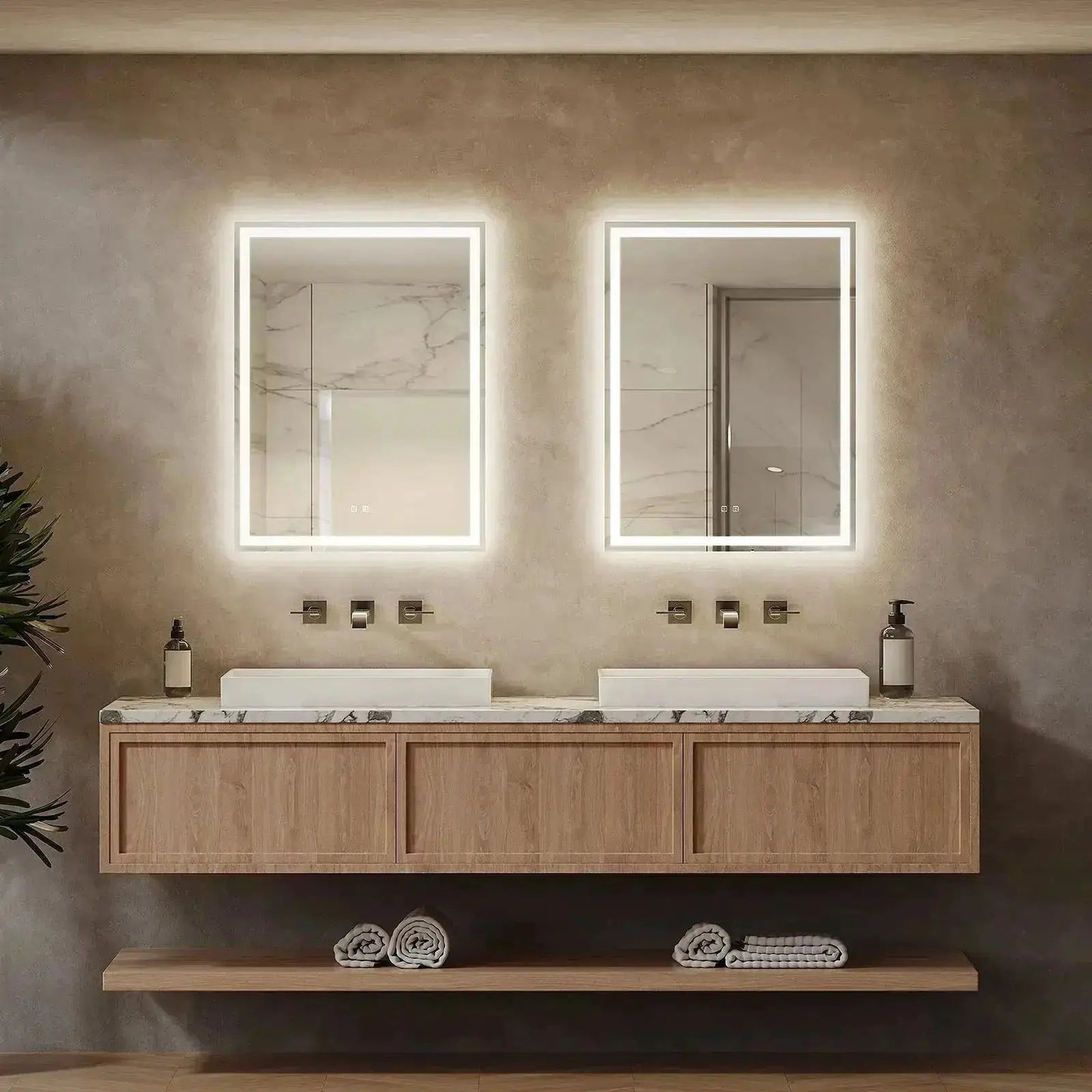 Compact Center Glow LED Bathroom Mirror from PriceLows™