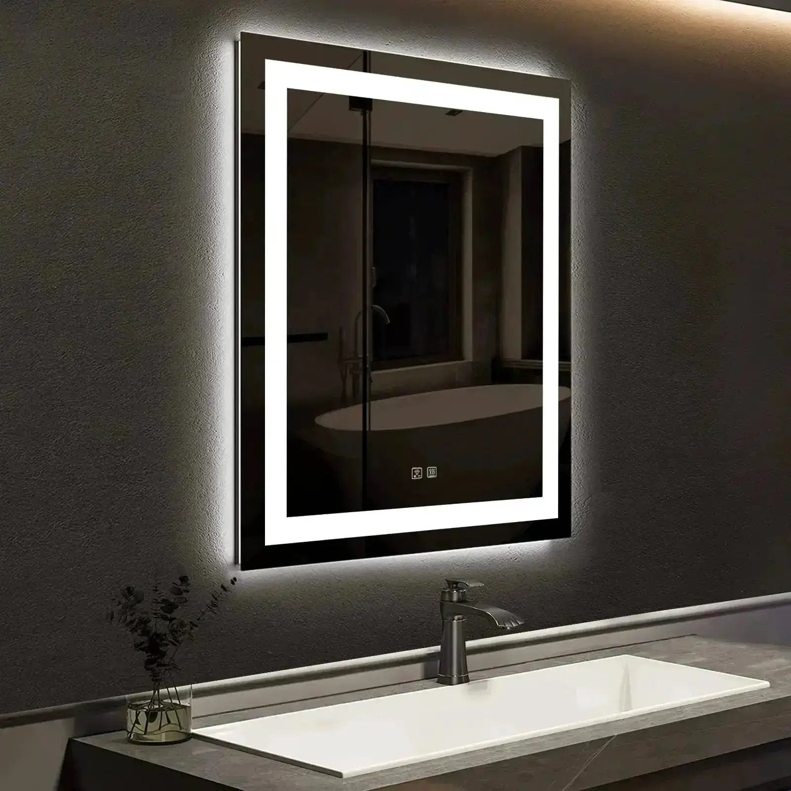 Compact Center Glow LED Bathroom Mirror from PriceLows™