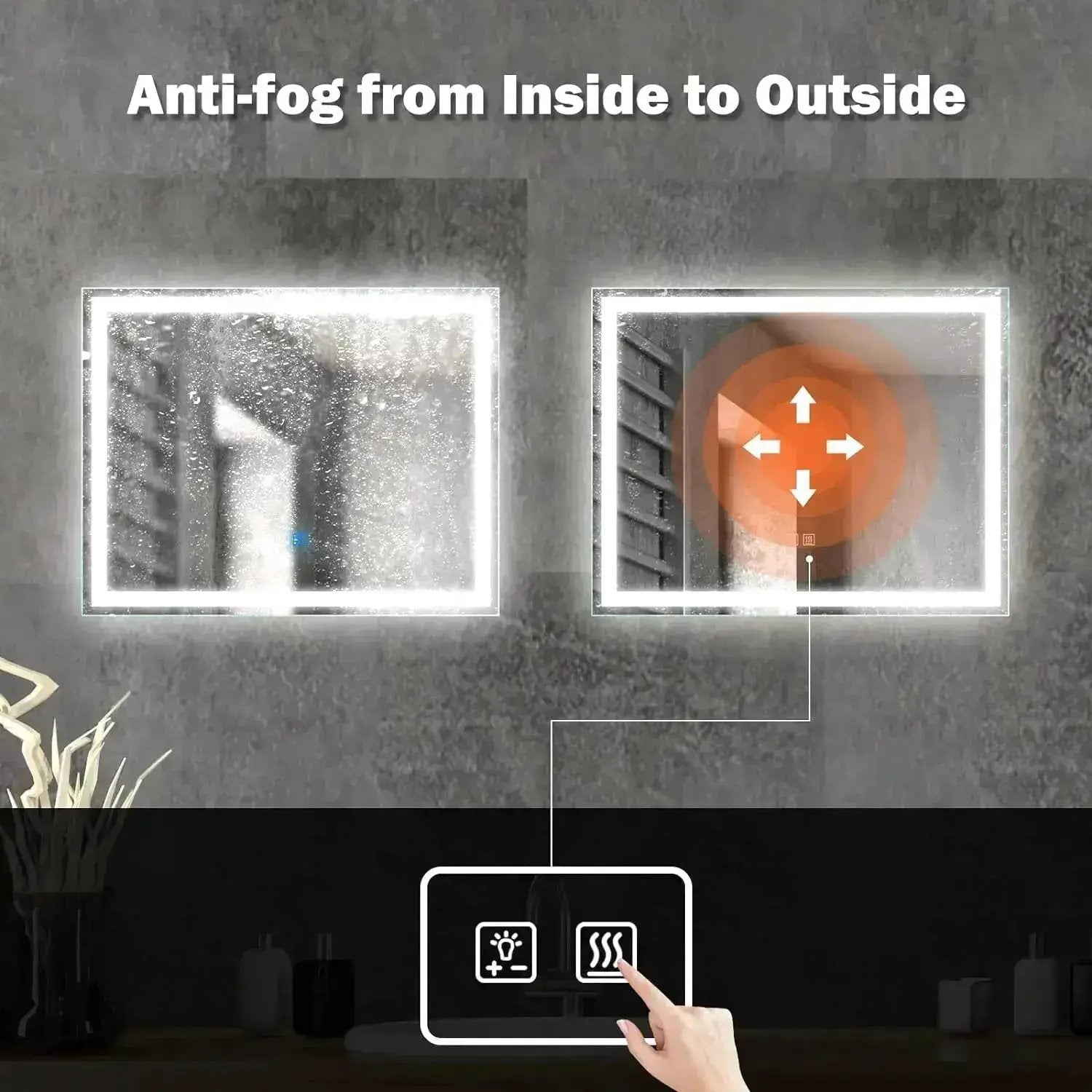 20 x 28 Inch Center Glow LED Bathroom Mirror from PriceLows™
