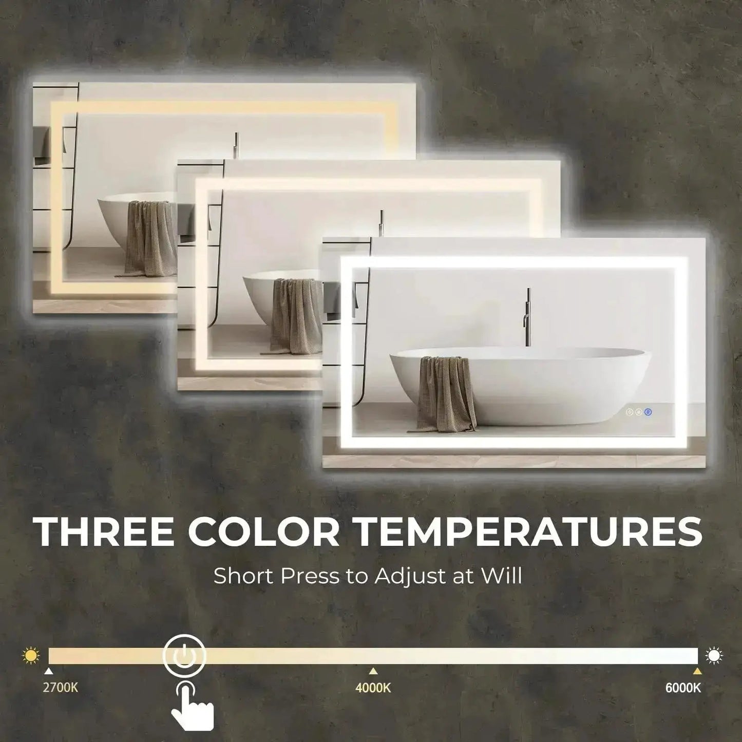 Compact Center Glow LED Bathroom Mirror from PriceLows™