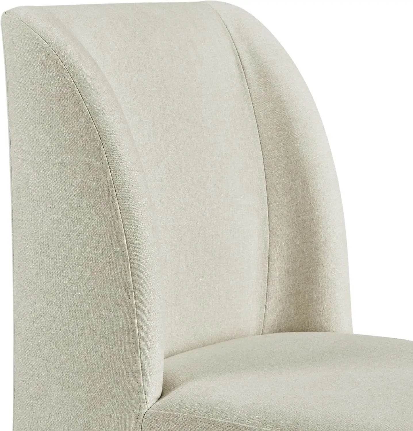 Beige Upholstered Dining Chairs Mid Back With Metal Legs 2 from PriceLows™