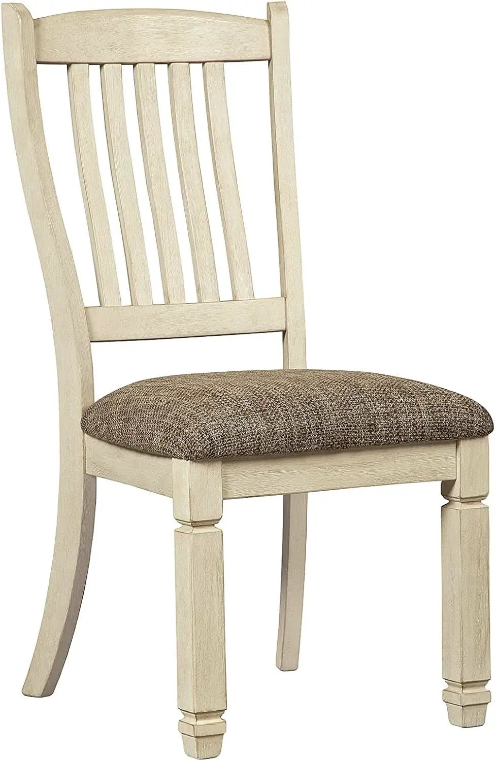 20 Inch Upholstered Dining Chair Antique White Set Of 2 from PriceLows™