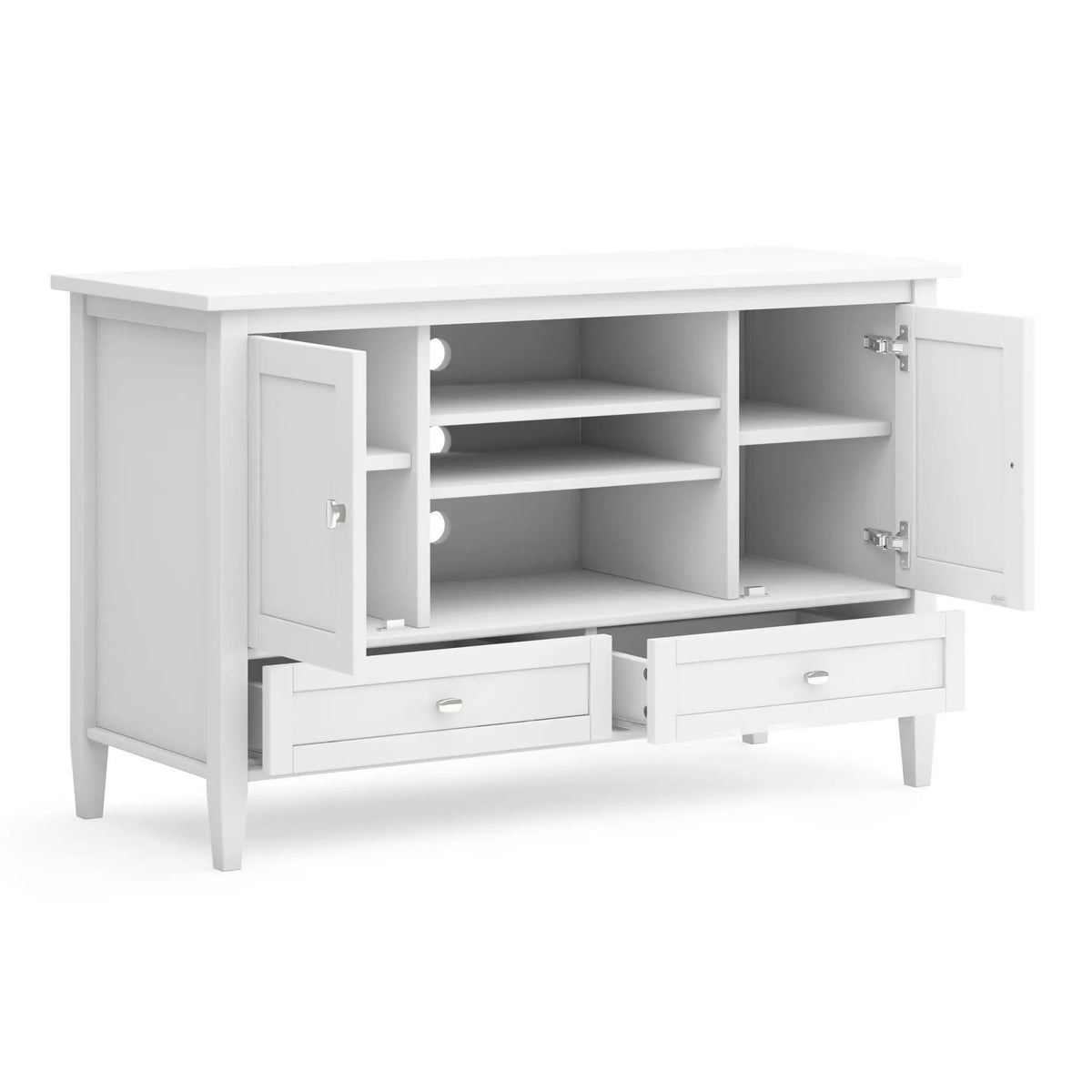 Warm Shaker Transitional TV Media Stand | Handcrafted Solid Wood | Fits TVs Up To 50 Inch | Tall Design