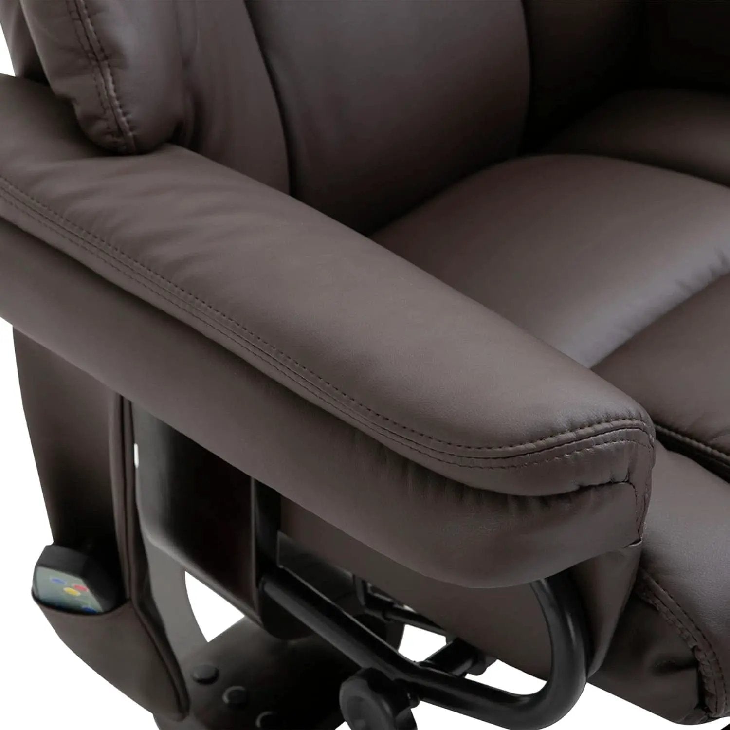 Brown Faux Leather Massage Recliner Chair With Ottoman from PriceLows™