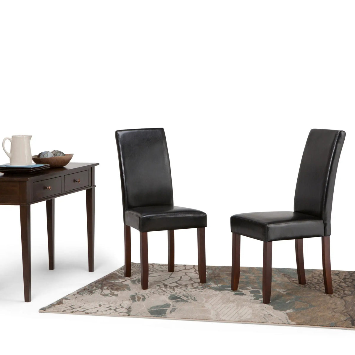 Acadian Parson Dining Chairs | Set Of 2 | Upholstered Seats | Solid And Engineered Wood
