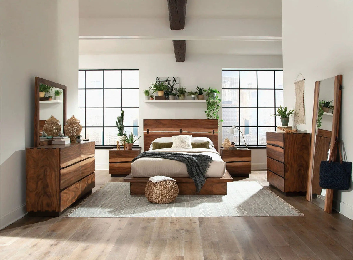 Winslow 6-drawer Dresser Smokey | 64 x 18 x 36.25 in | Walnut & Wood | Walnut