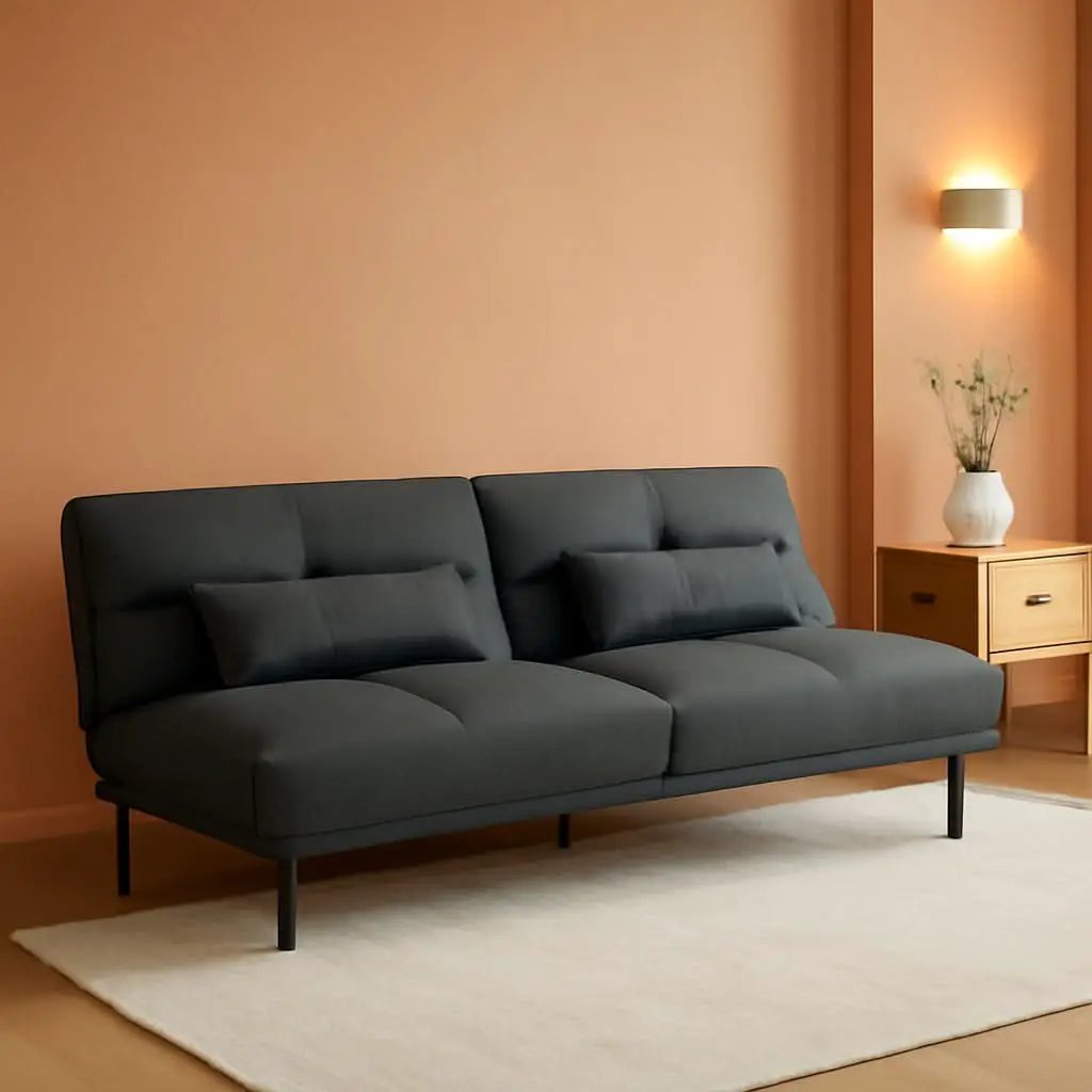 68 Inch Convertible Futon Sofa Bed With Adjustable Backrest from PriceLows™