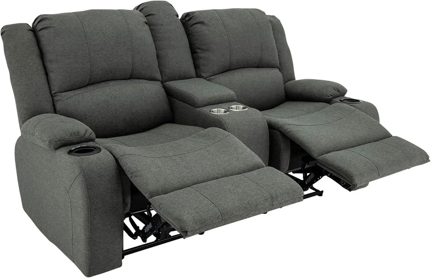 Powered Double Wall Hugger Recliner Sofa 67in Fossil Cloth from PriceLows™