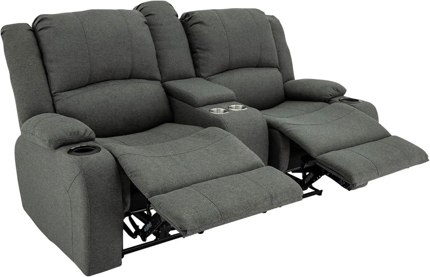 Powered Double Wall Hugger Recliner Sofa 67in Fossil Cloth from PriceLows™