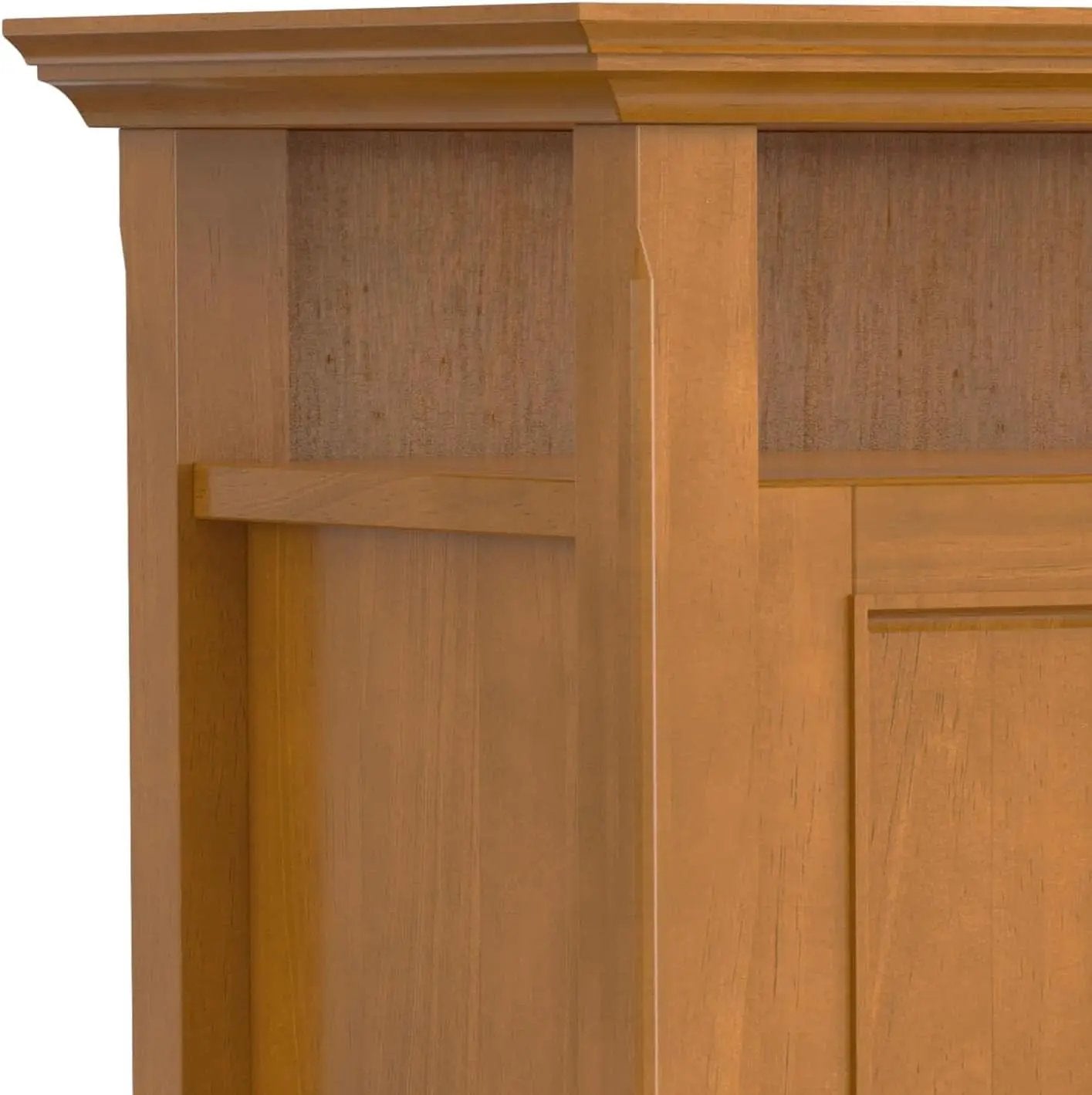 TV Media Stand 54 Inch Wide Golden Brown Cabinet Storage from PriceLows™