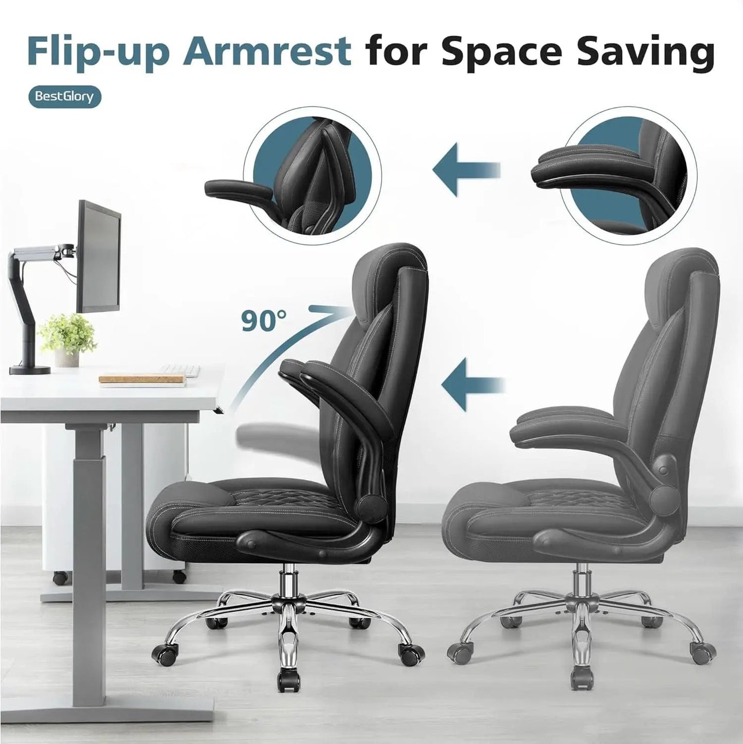 Ergonomic High Back Office Chair Tall With Lumbar Support from PriceLows™