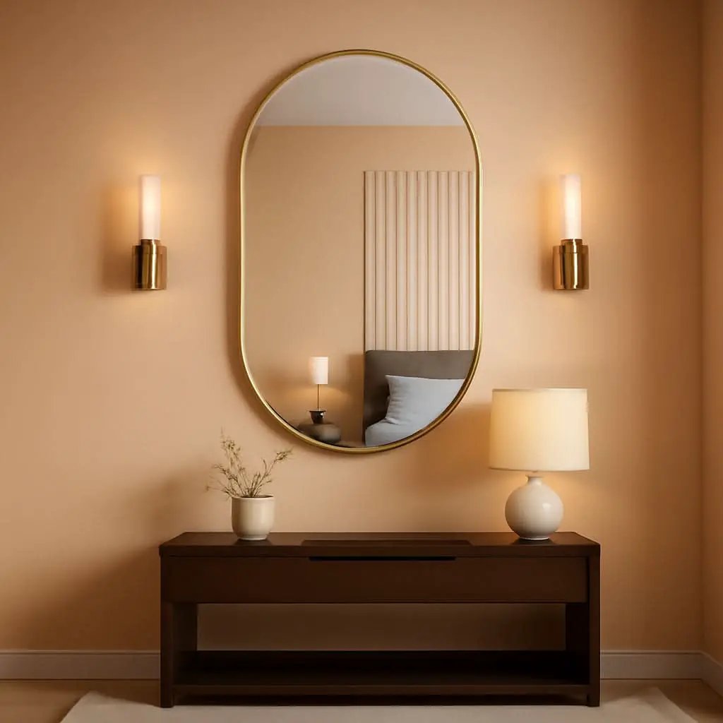 Gold Oval Bathroom Mirror 20x28 Wall Decor Mirror Style from PriceLows™