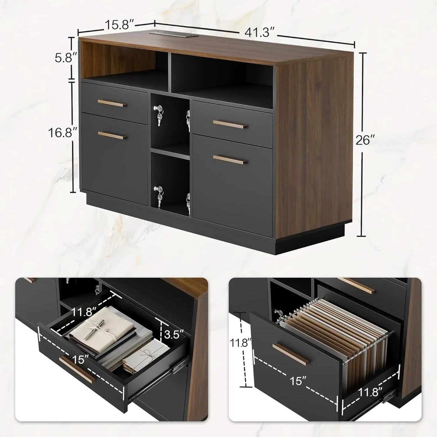 71 Inches Electric Standing Desk Lockable Cabinets from PriceLows™