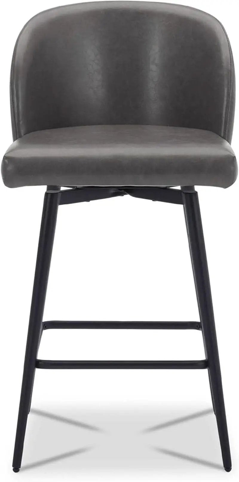 Counter Height Bar Stools Set of 3 26in Grey Faux Leather from PriceLows™